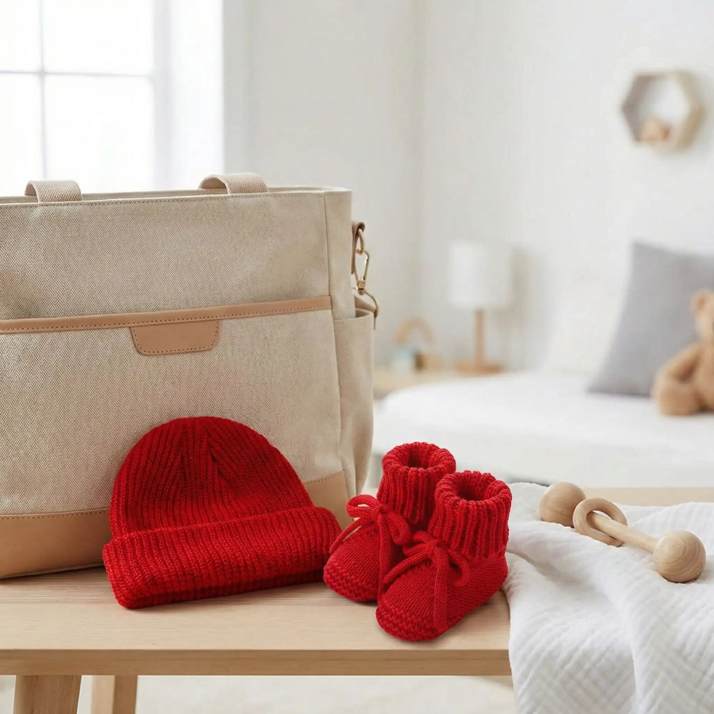 bonnet bebe naissance rouge