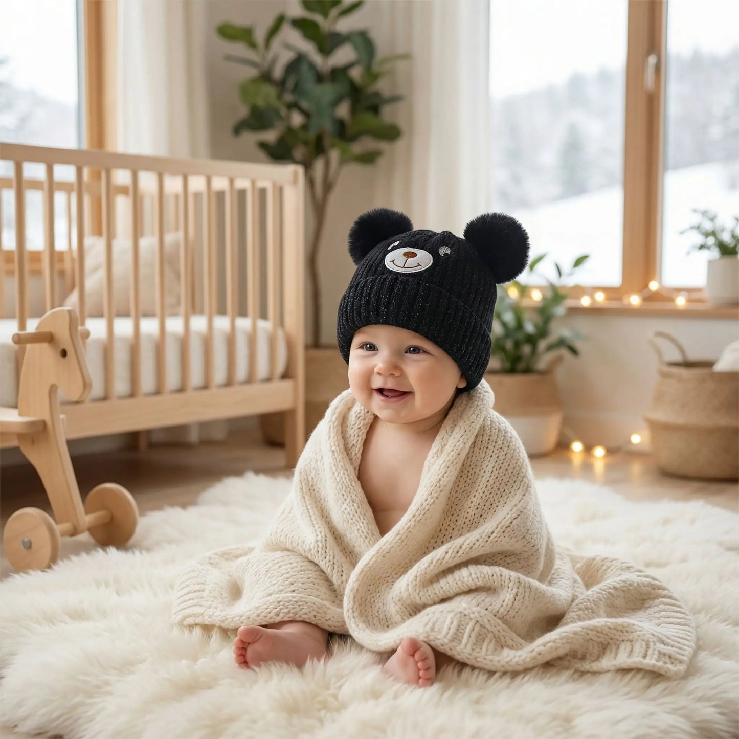 bonnet crochet pour bebe noir