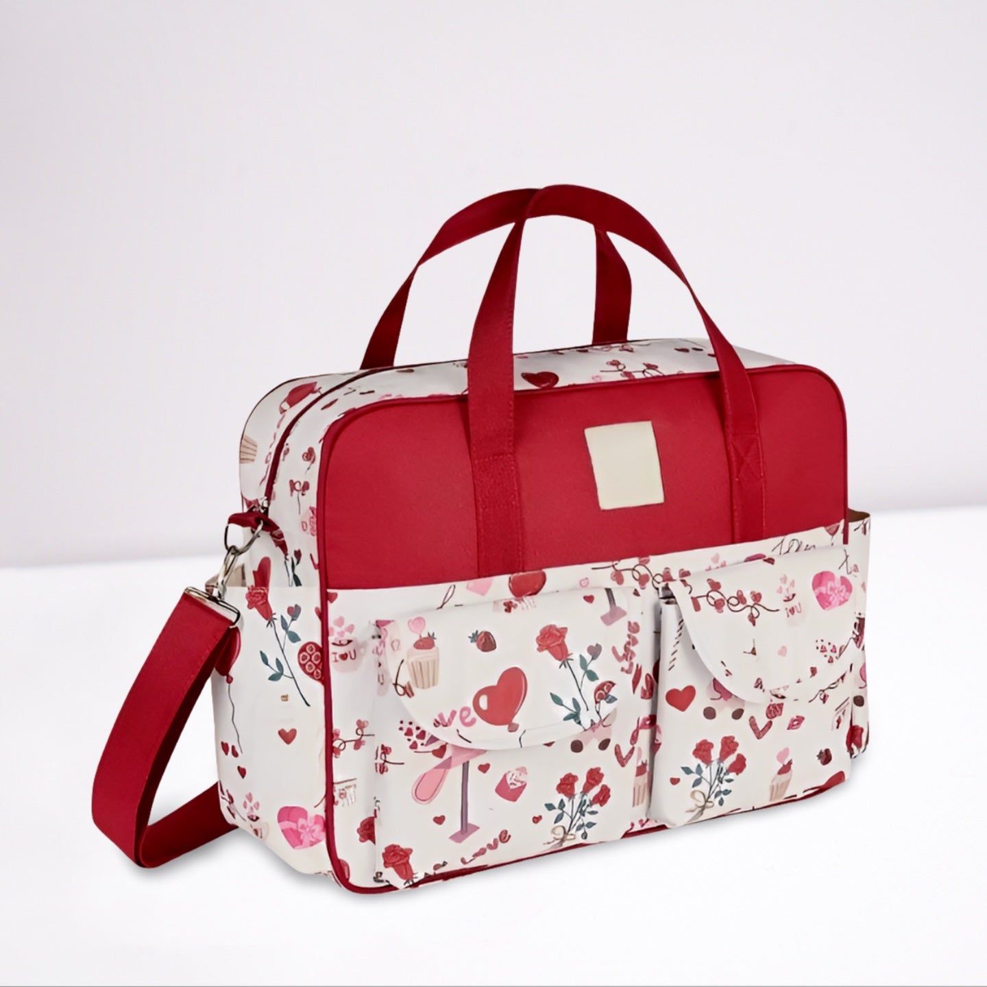 petit sac a langer rouge et blanc