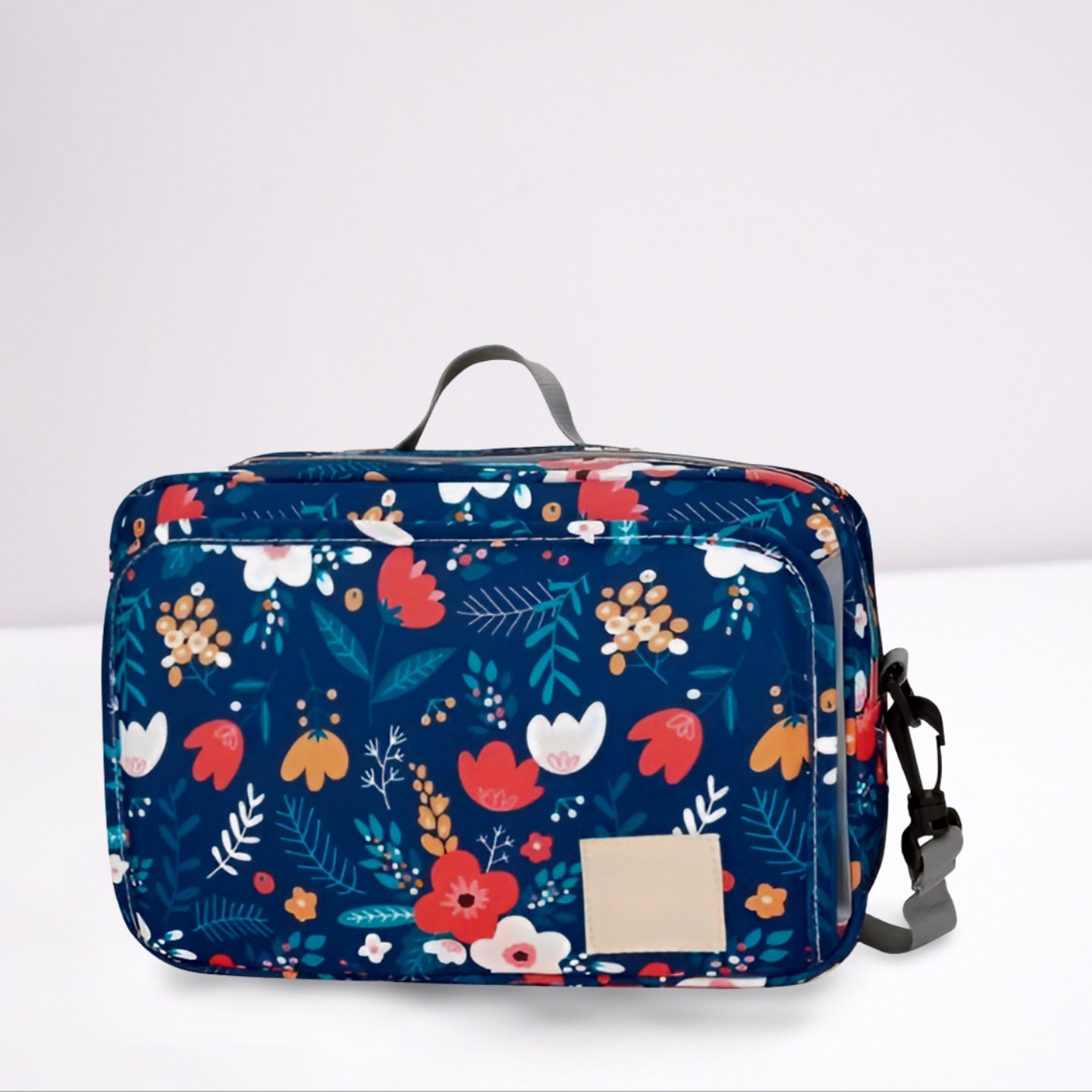 petit sac a langer bleu a fleur