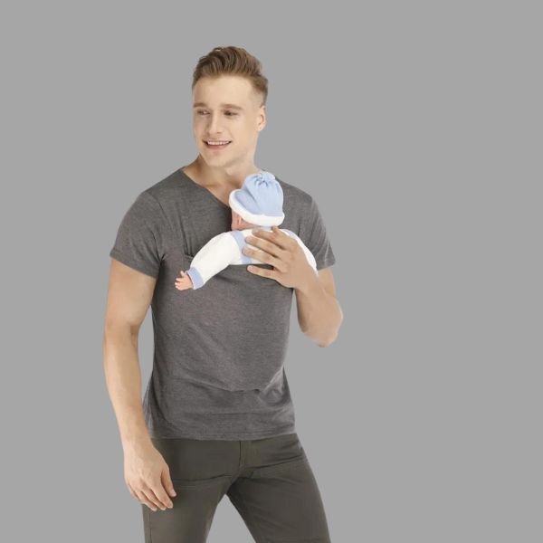 porte-bébé-maillot-gris-papa