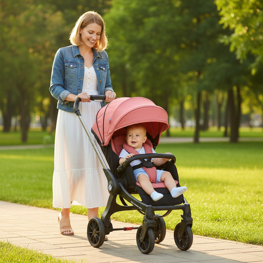 poussette ultra compacte rose