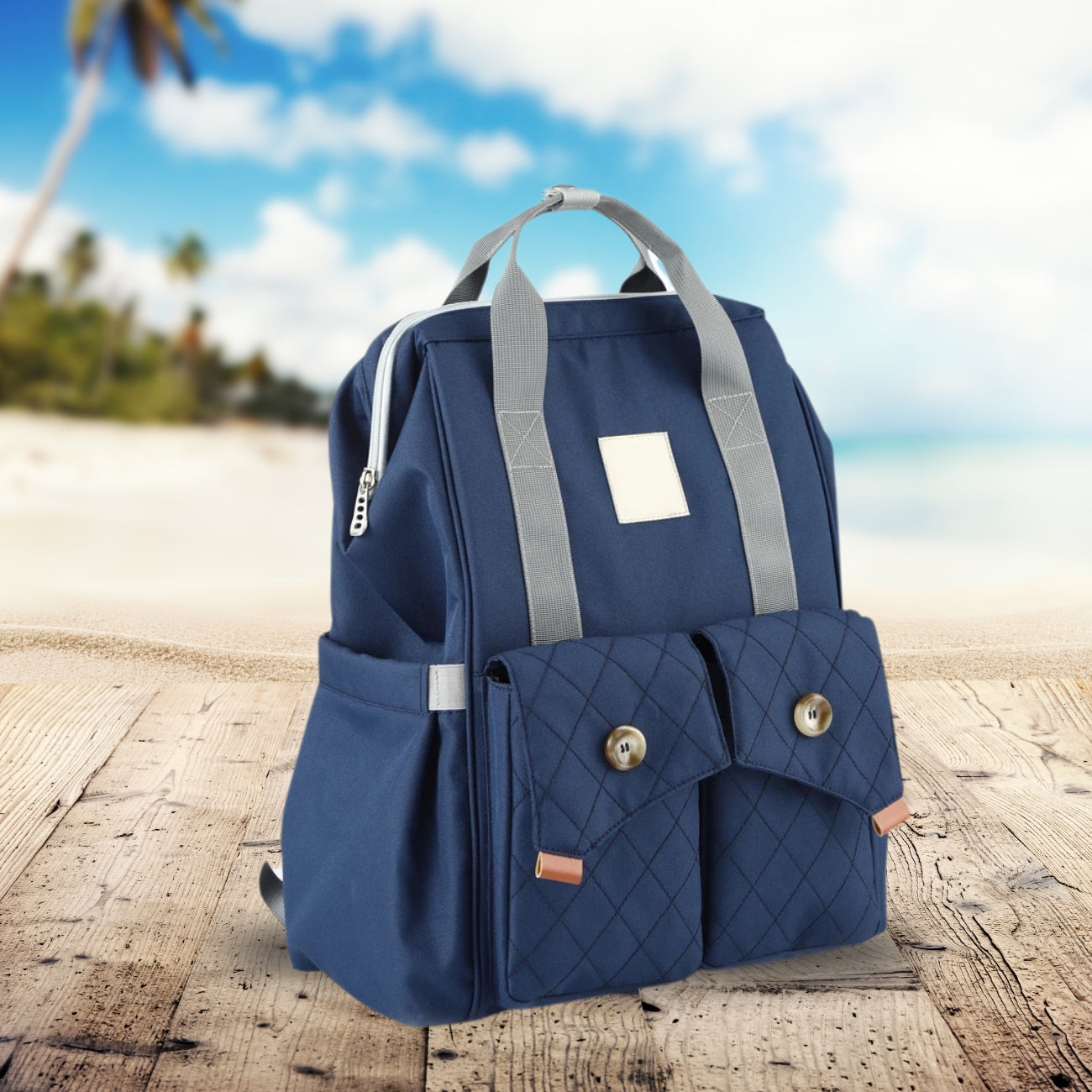 sac a langer a dos bleu marine