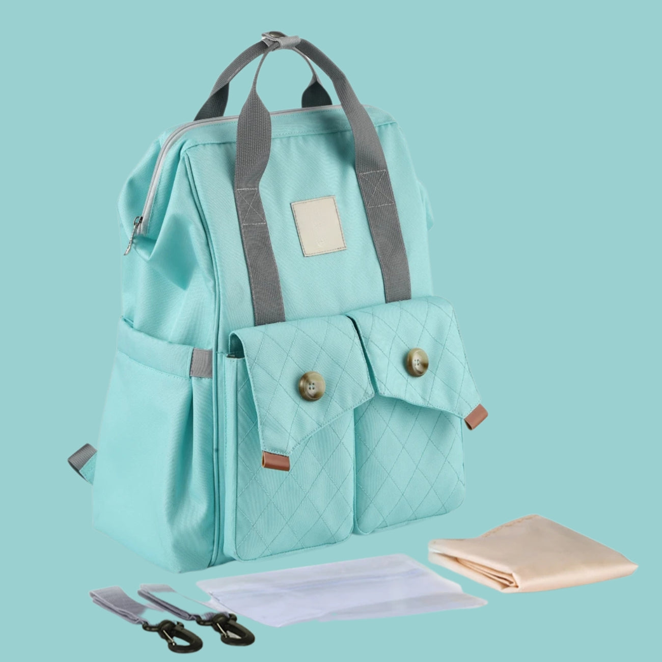 sac a langer a dos complet vert