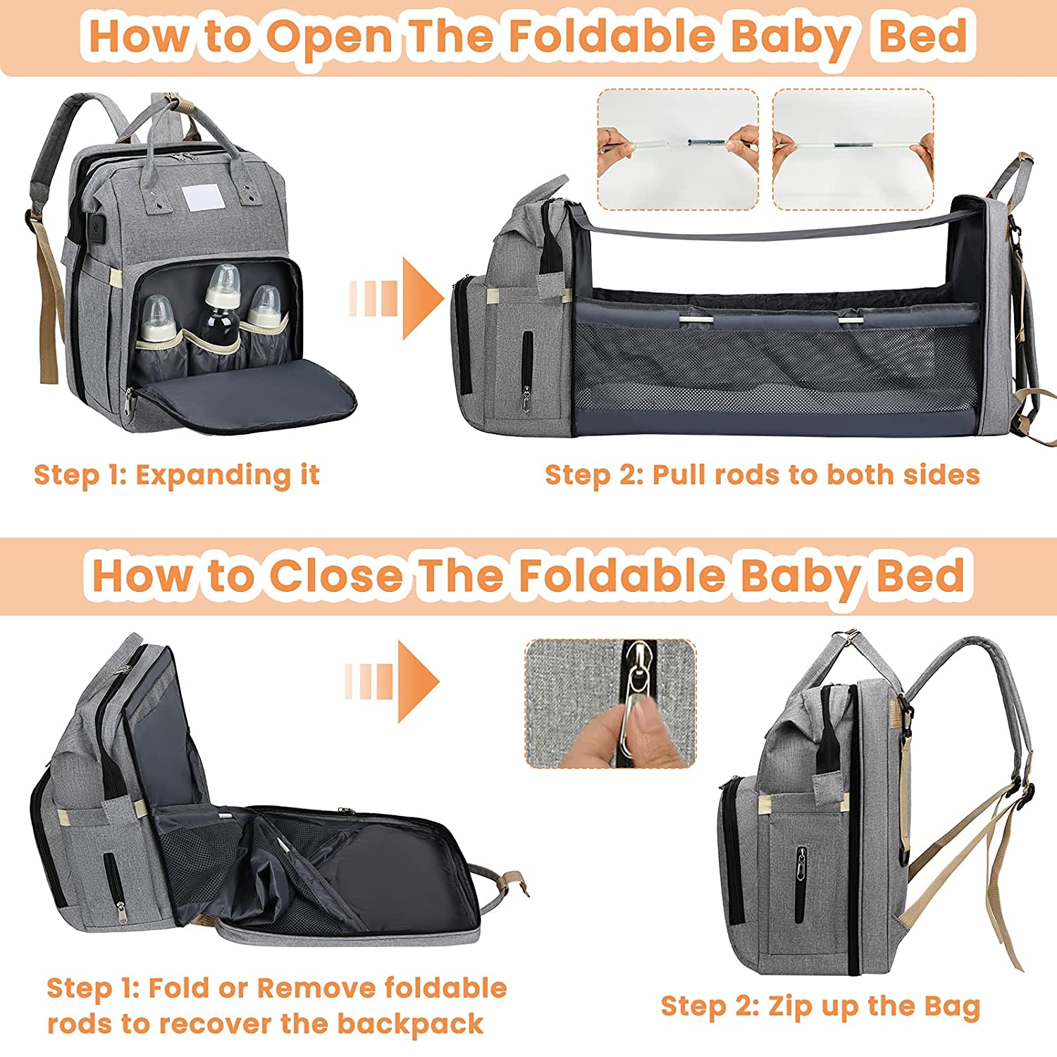 BabyNappy™ - Sac à langer portatif et berceau de voyage - Djimberry Bébé