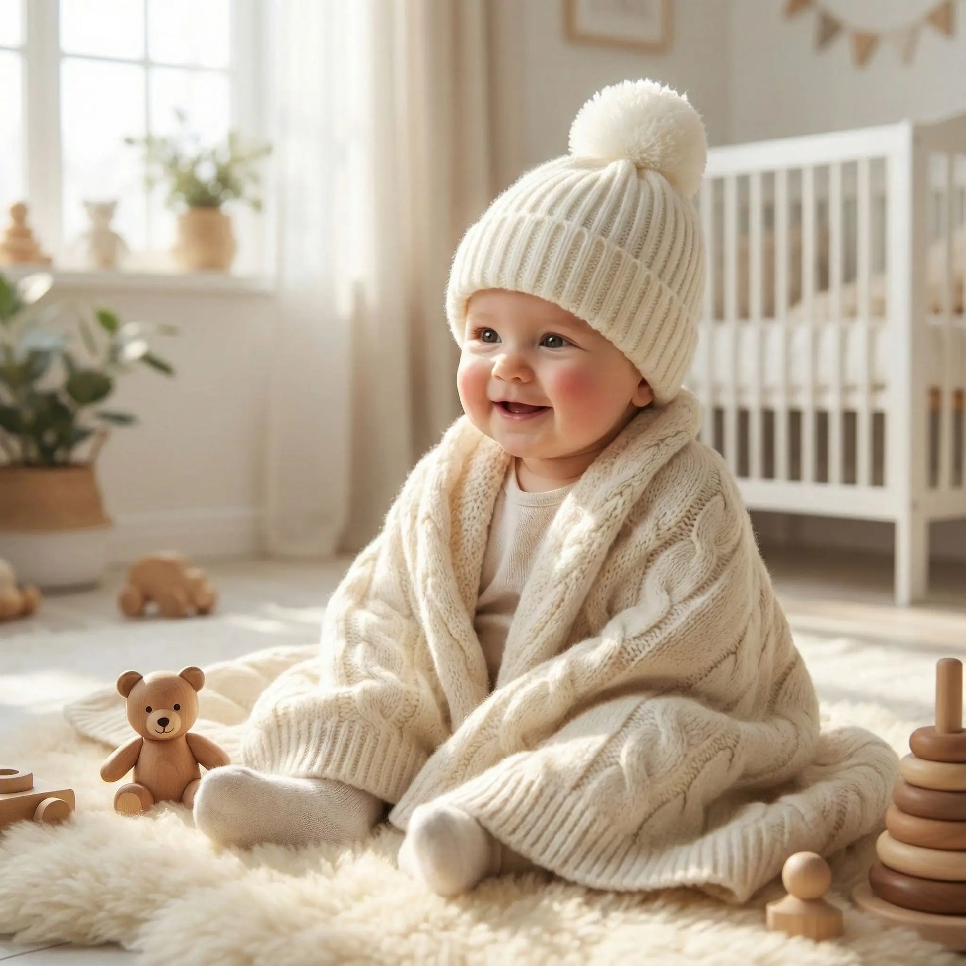 bonnet bebe au crochet blanc