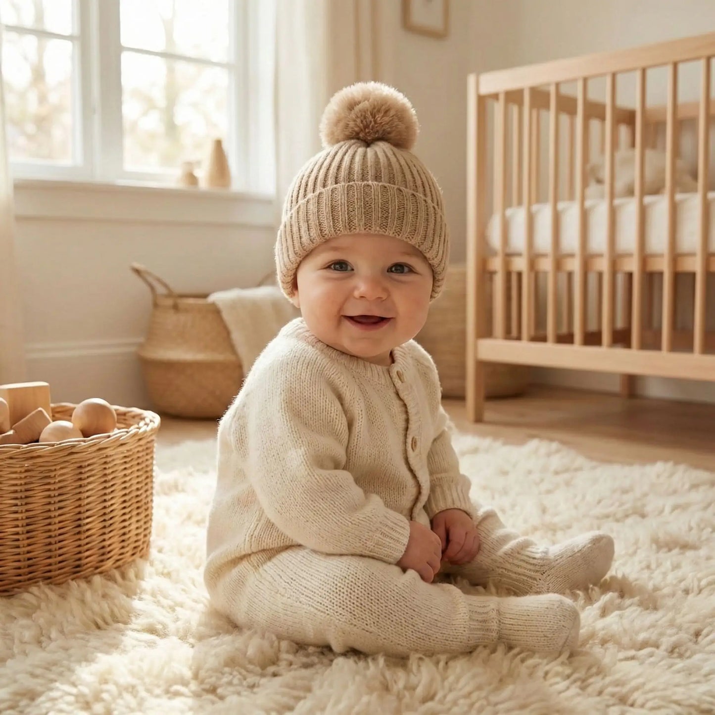 bonnet bebe au crochet cafe
