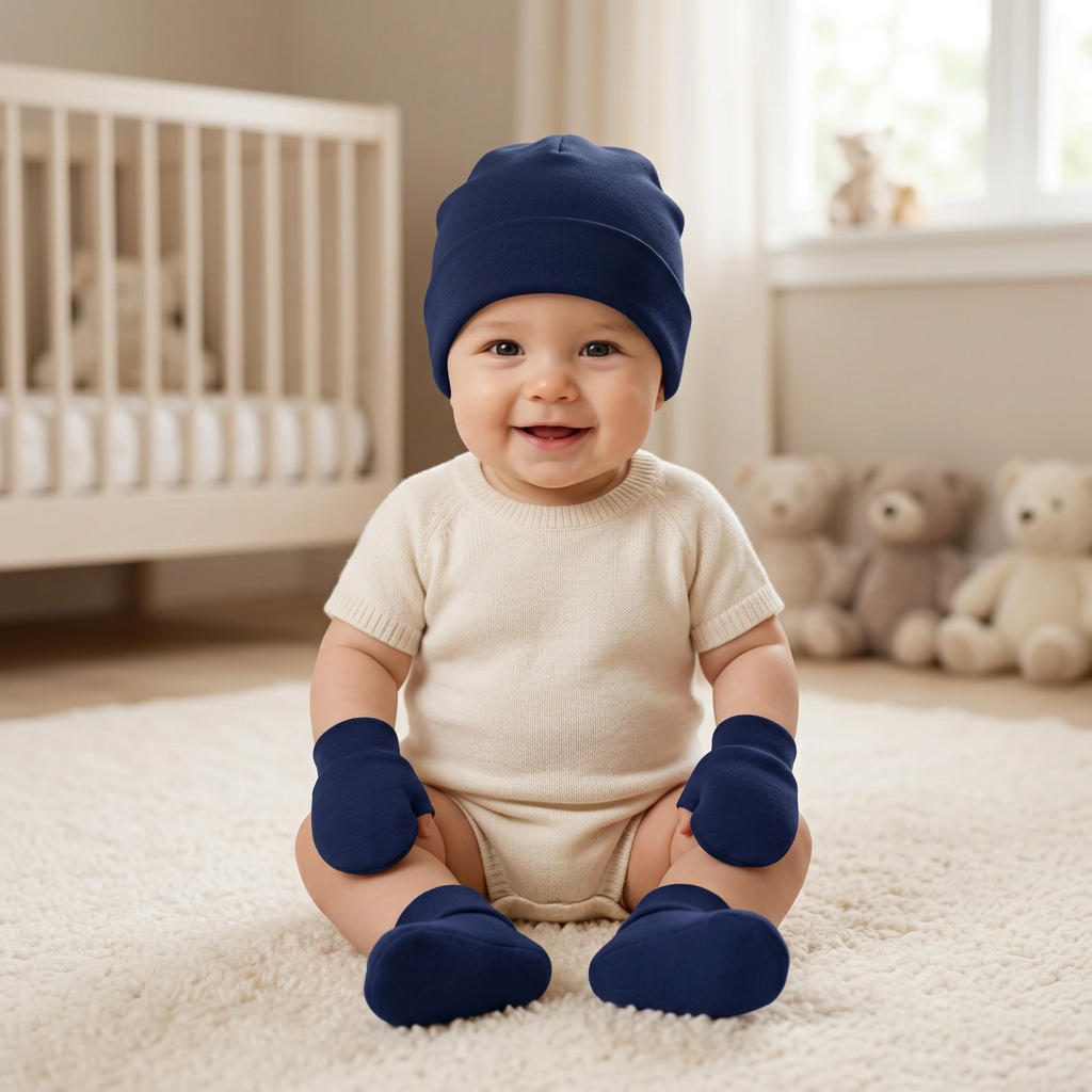 bonnet bebe bleu marine