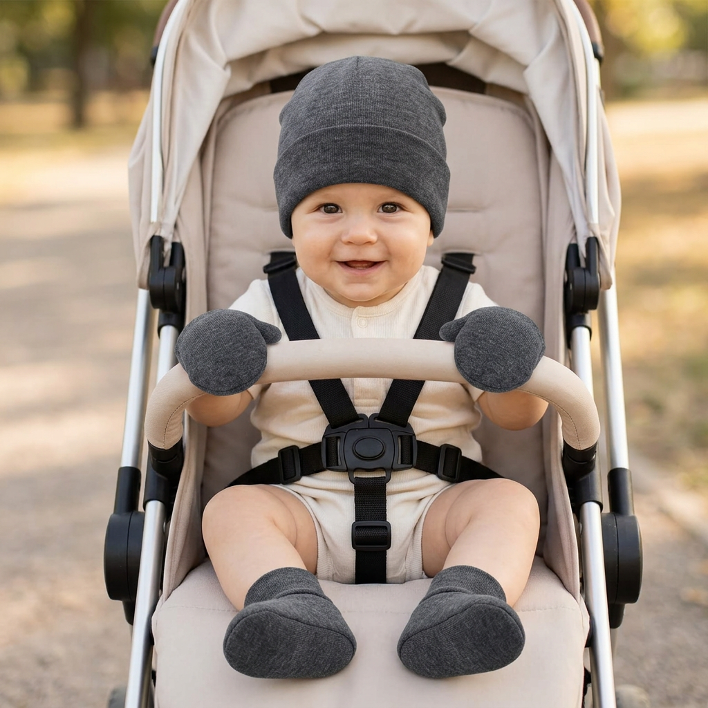bonnet bebe gris fonce