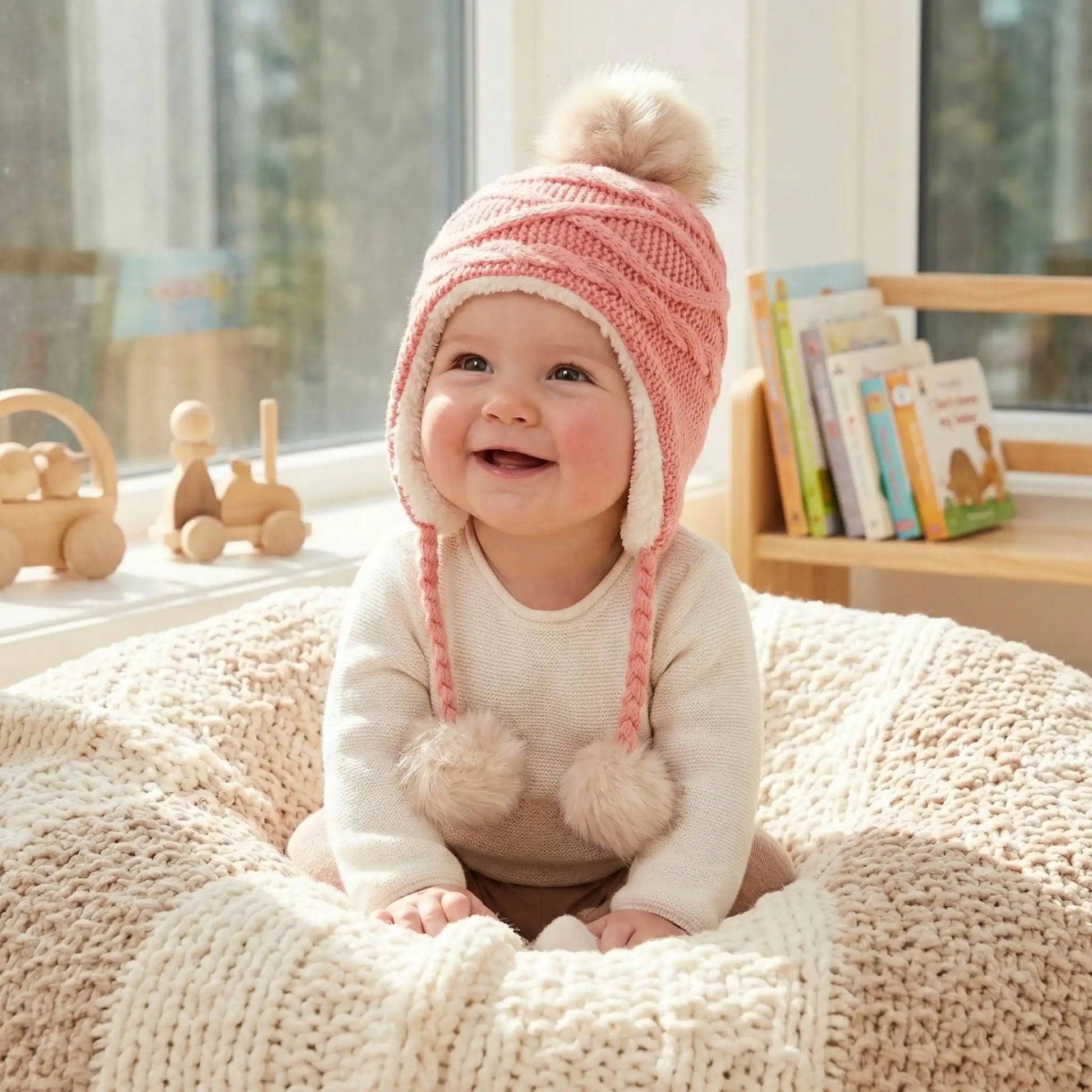 bonnet bébé fille rose