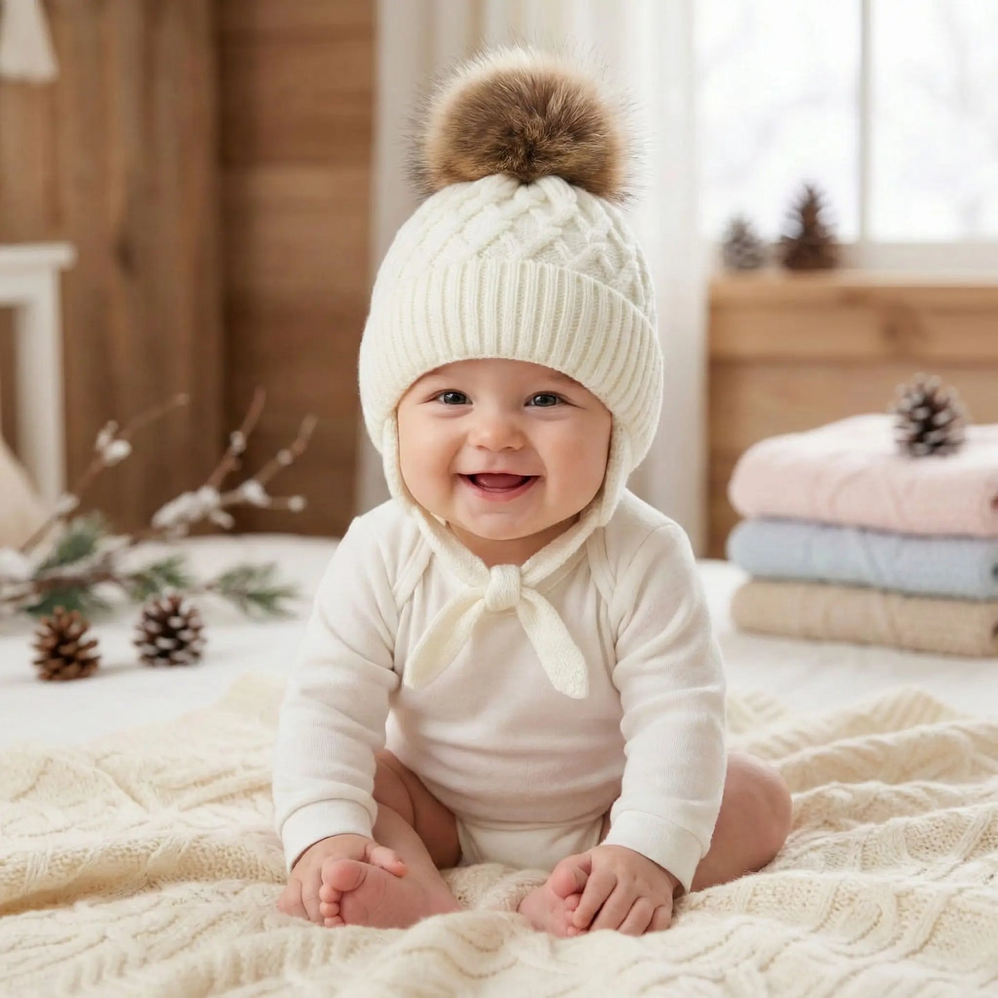 bonnet bébé fille blanc