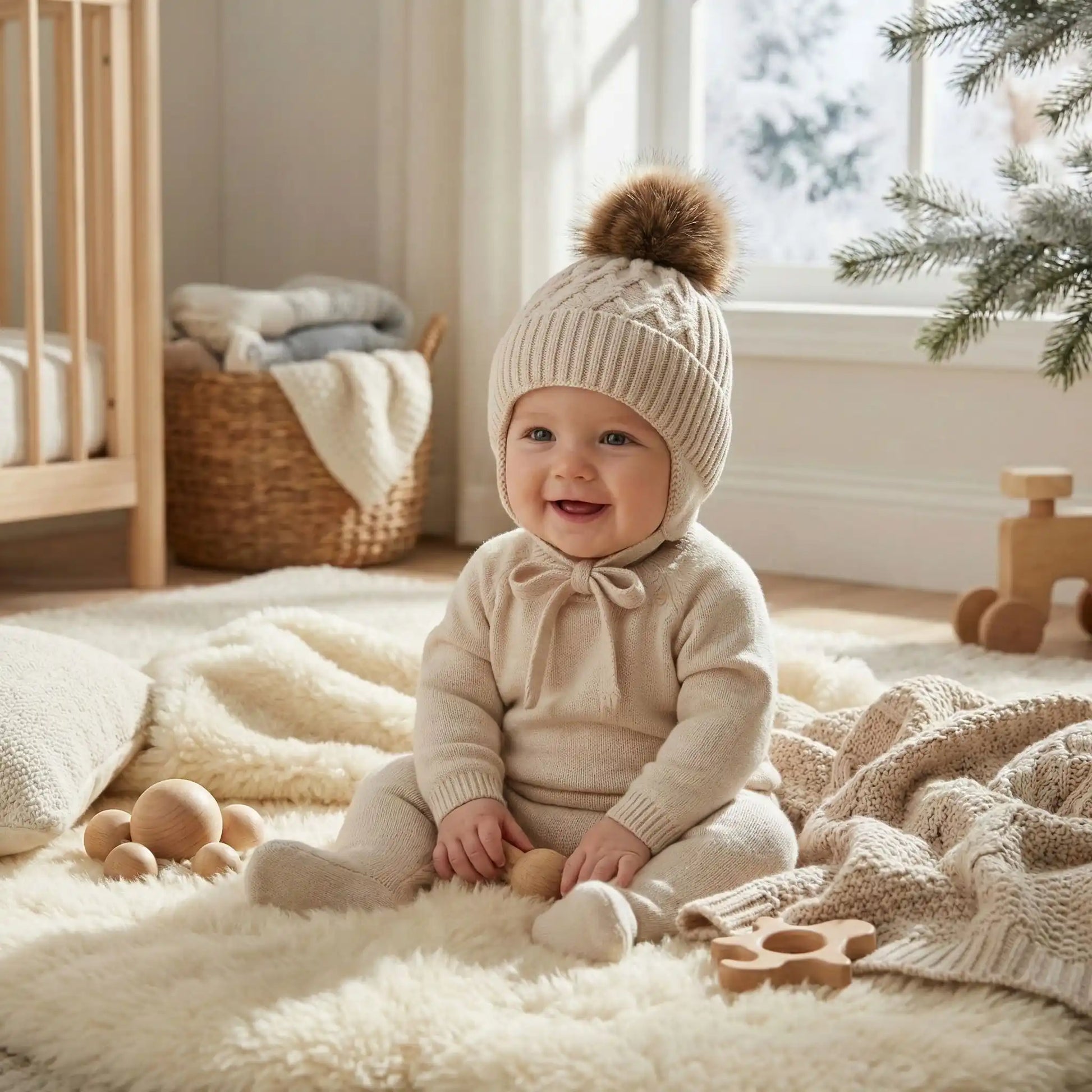 bonnet bébé fille kaki