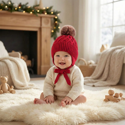 bonnet bébé fille rouge