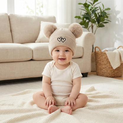 bonnet bébé fille beige