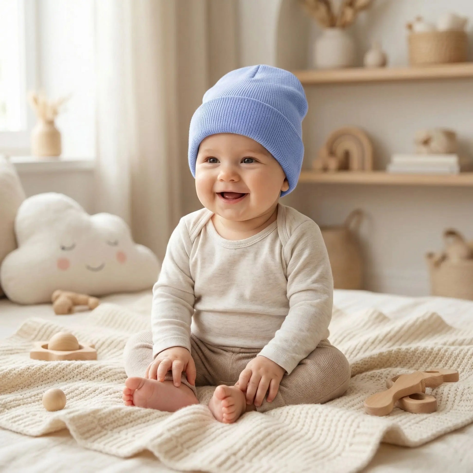 bonnet bebe naissance bleu