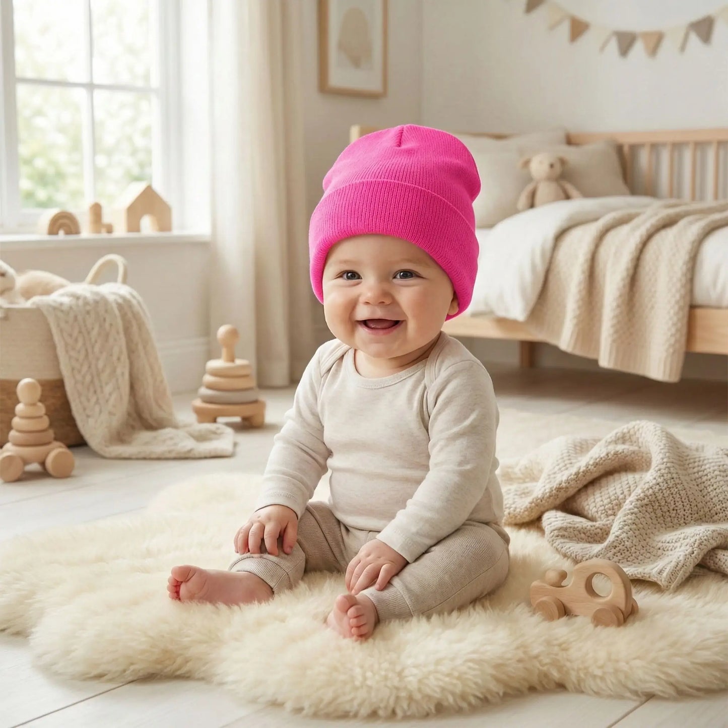 bonnet bebe naissance rose