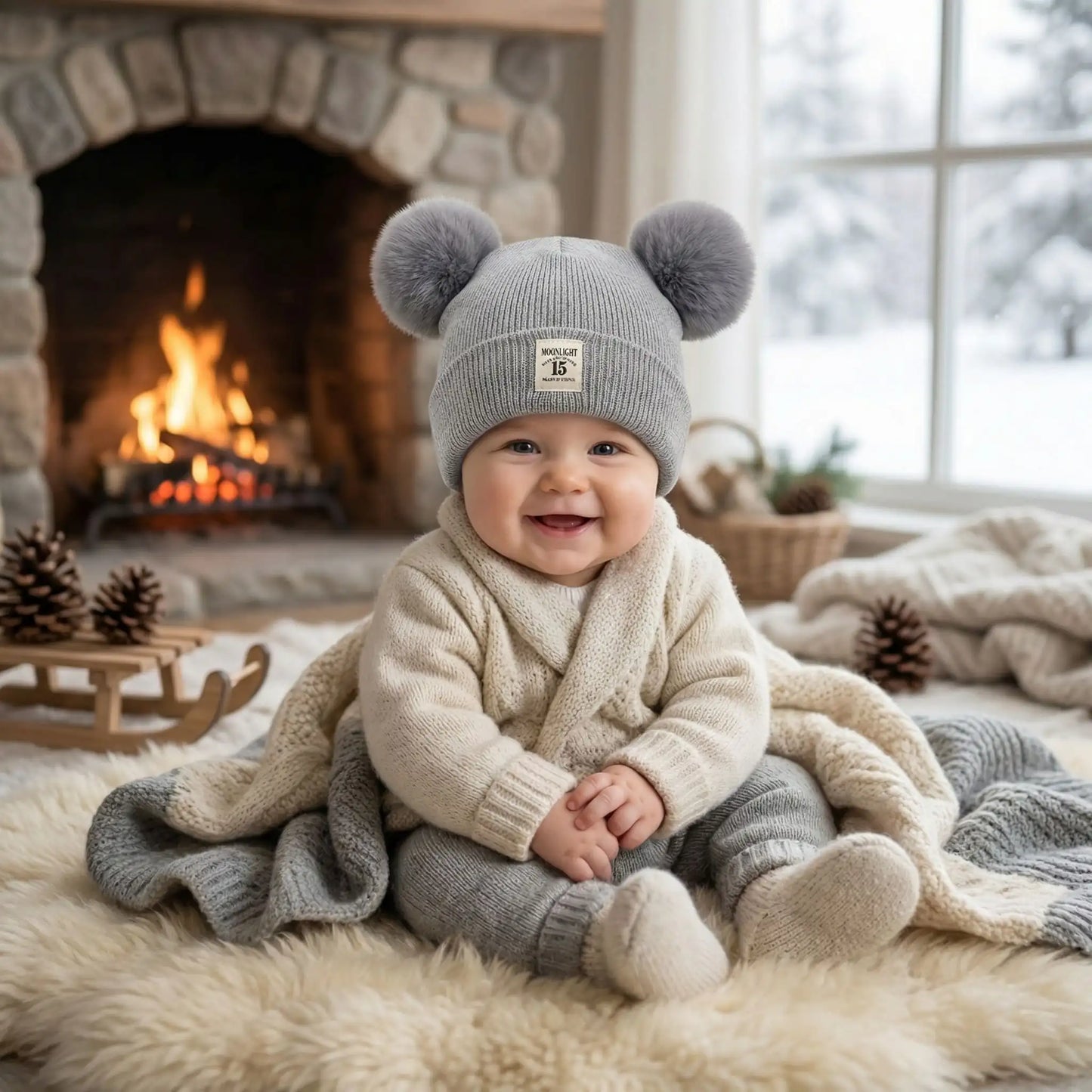 bonnet bebe naissance gris