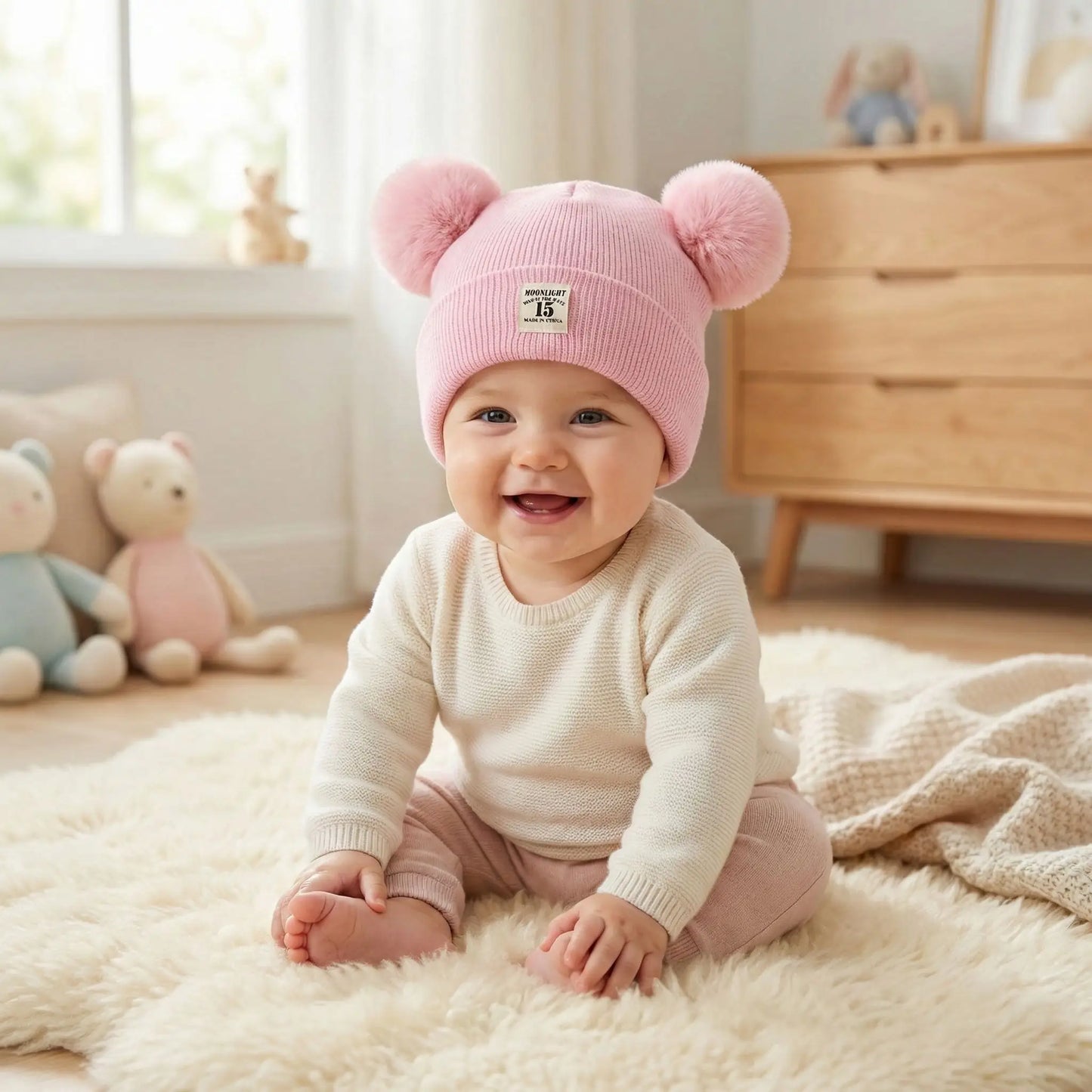 bonnet bebe naissance rose
