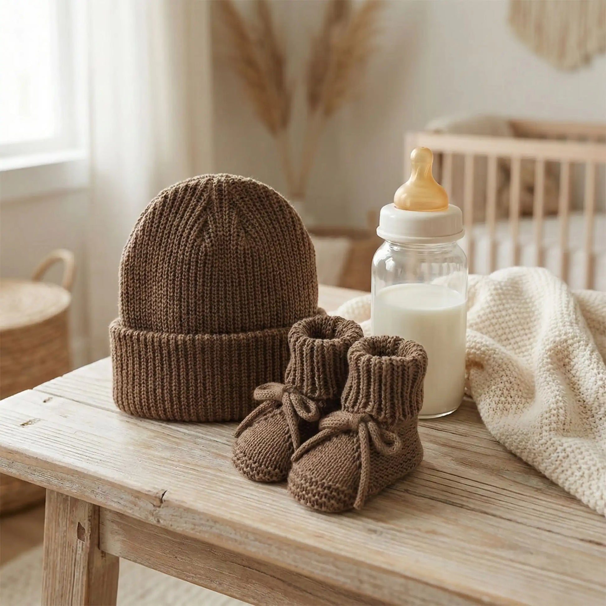 bonnet bebe naissance brun
