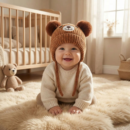 bonnet crochet pour bebe marron