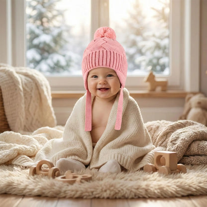 bonnet crochet pour bebe rose