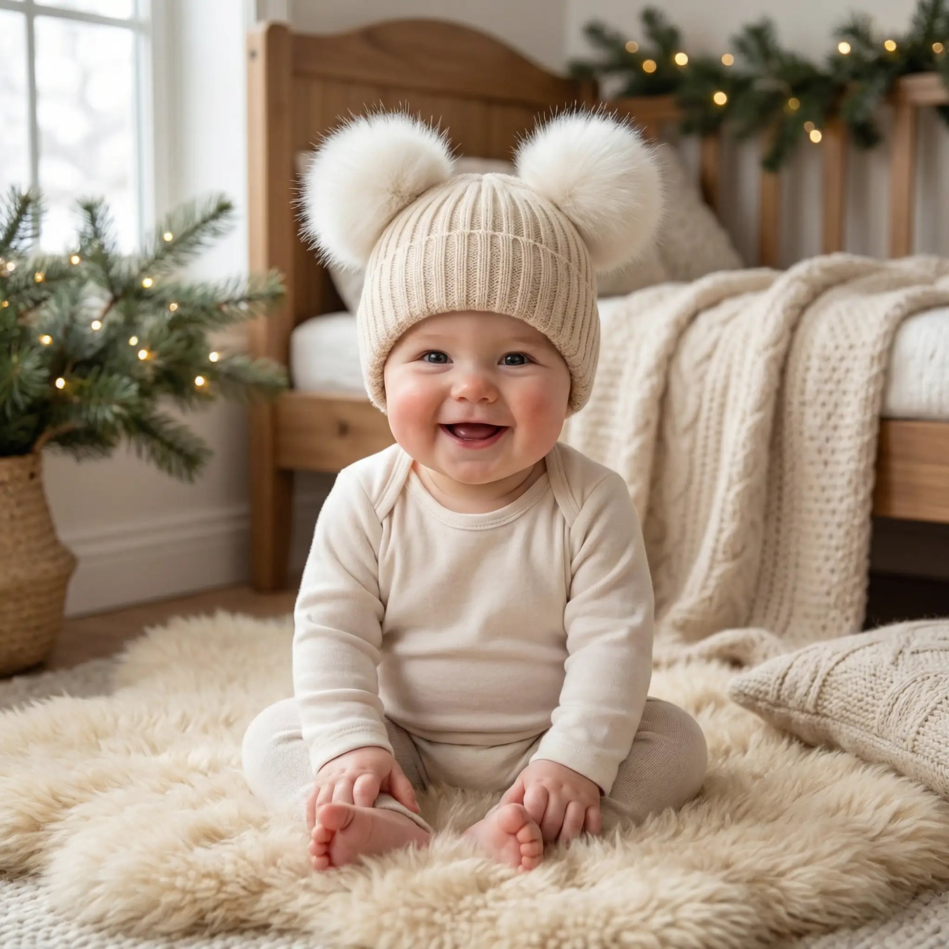 bonnet pour bebe beige