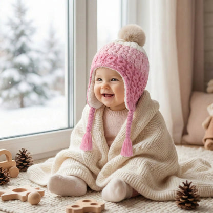bonnet pour bebe au tricot blanc