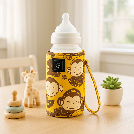 chauffe biberon nomade chat joyeux jaune 