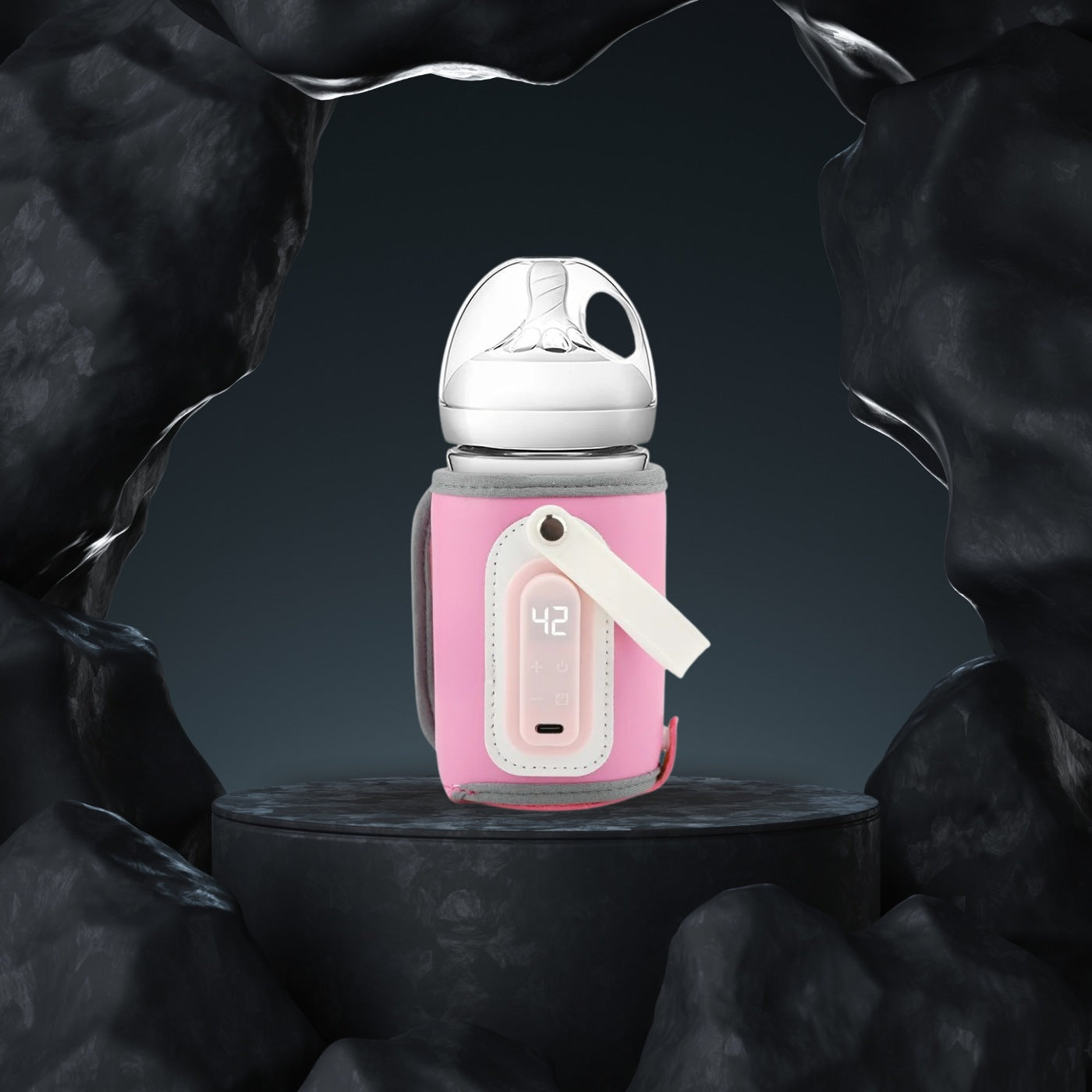 chauffe-biberon-portable-rose