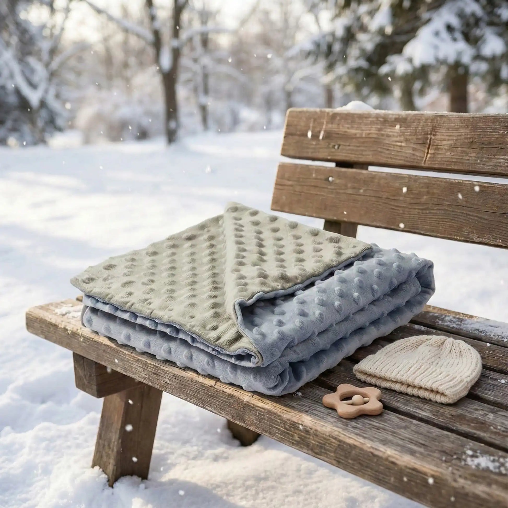 couverture bébé bleu