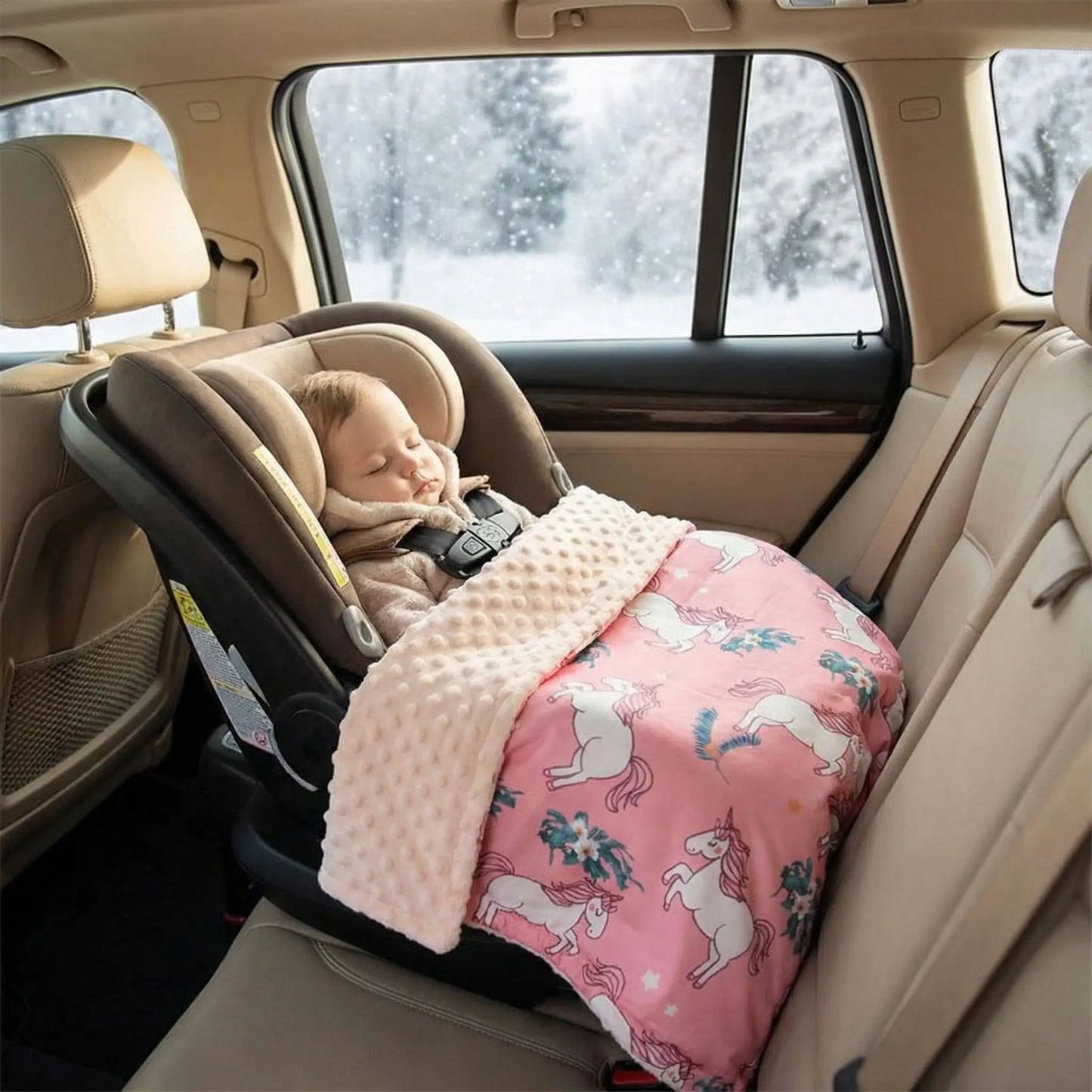 couverture bebe licorne rose