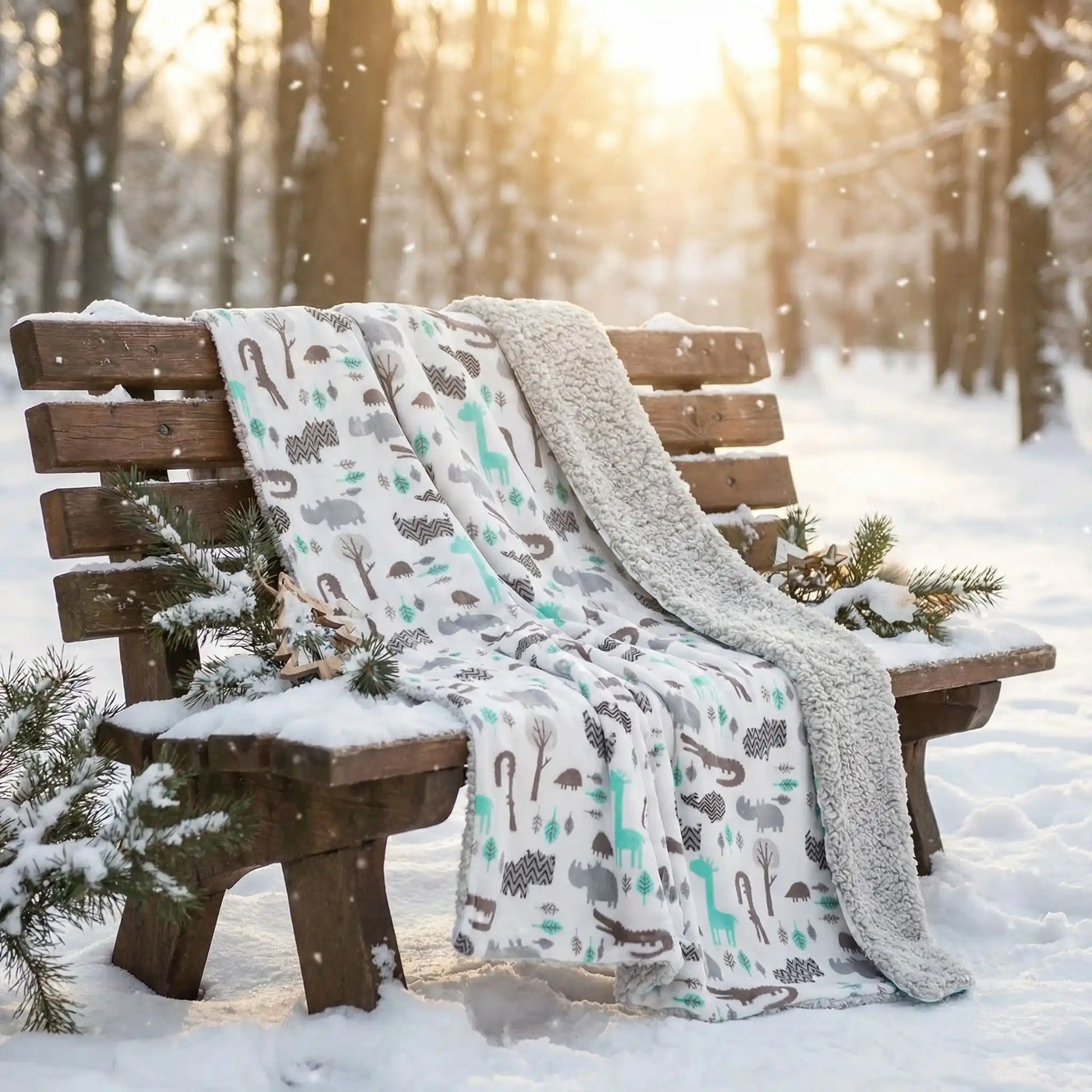 couverture bebe polaire gris