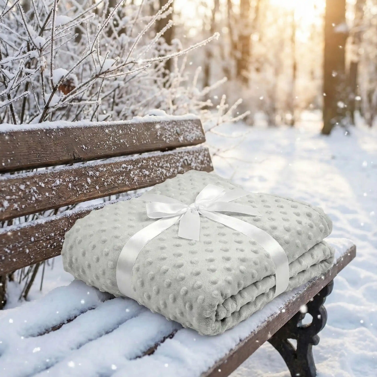 couverture bebe polaire gris