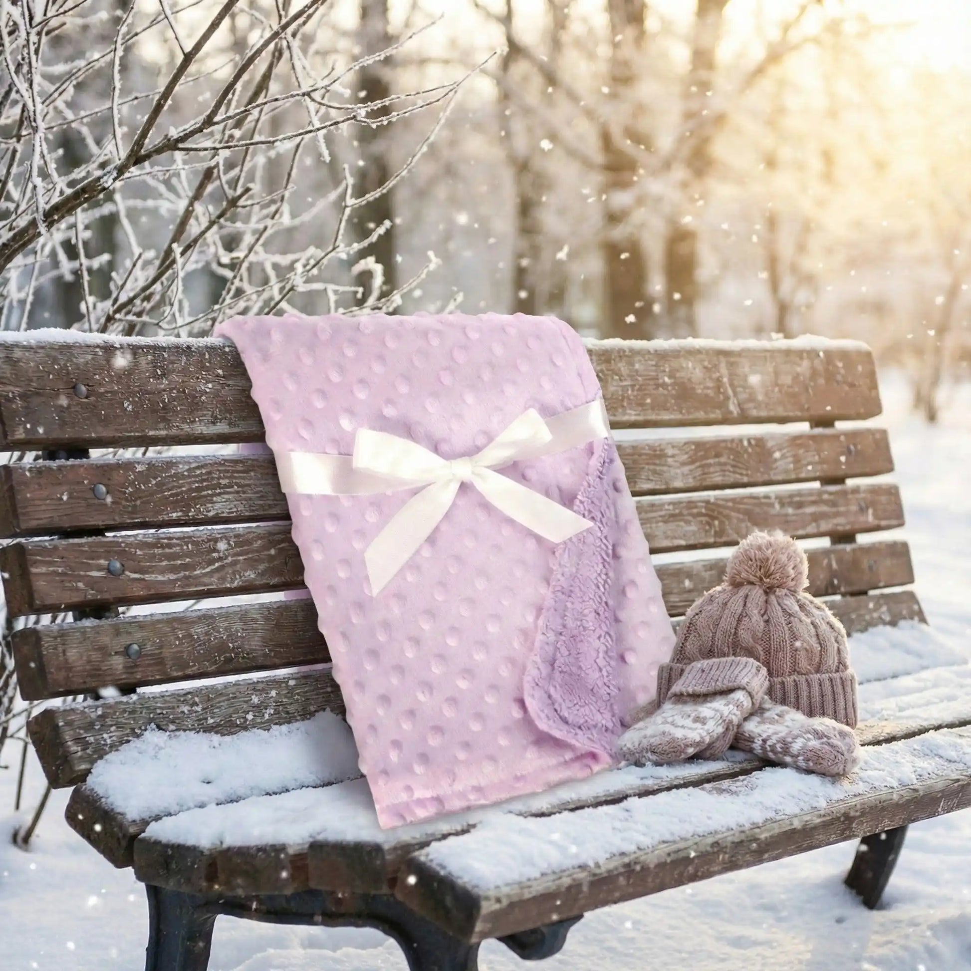 couverture bebe polaire violet