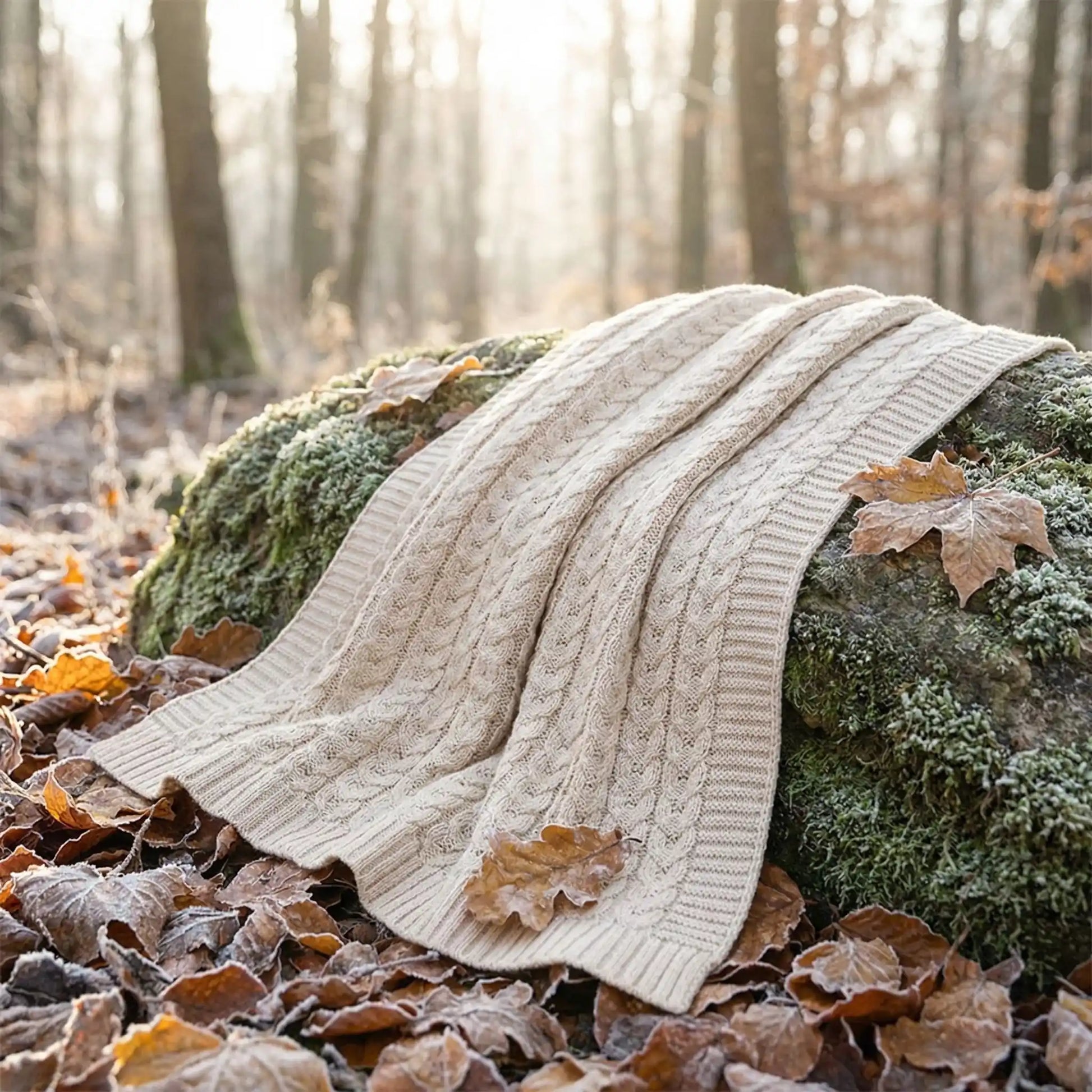 couverture bebe tricot beige