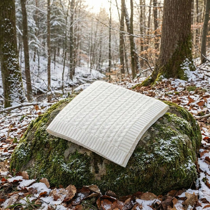 couverture bebe tricot blanc