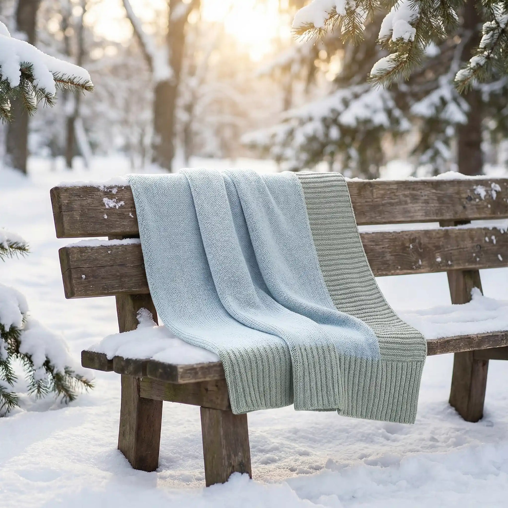 couverture bebe tricot bleu