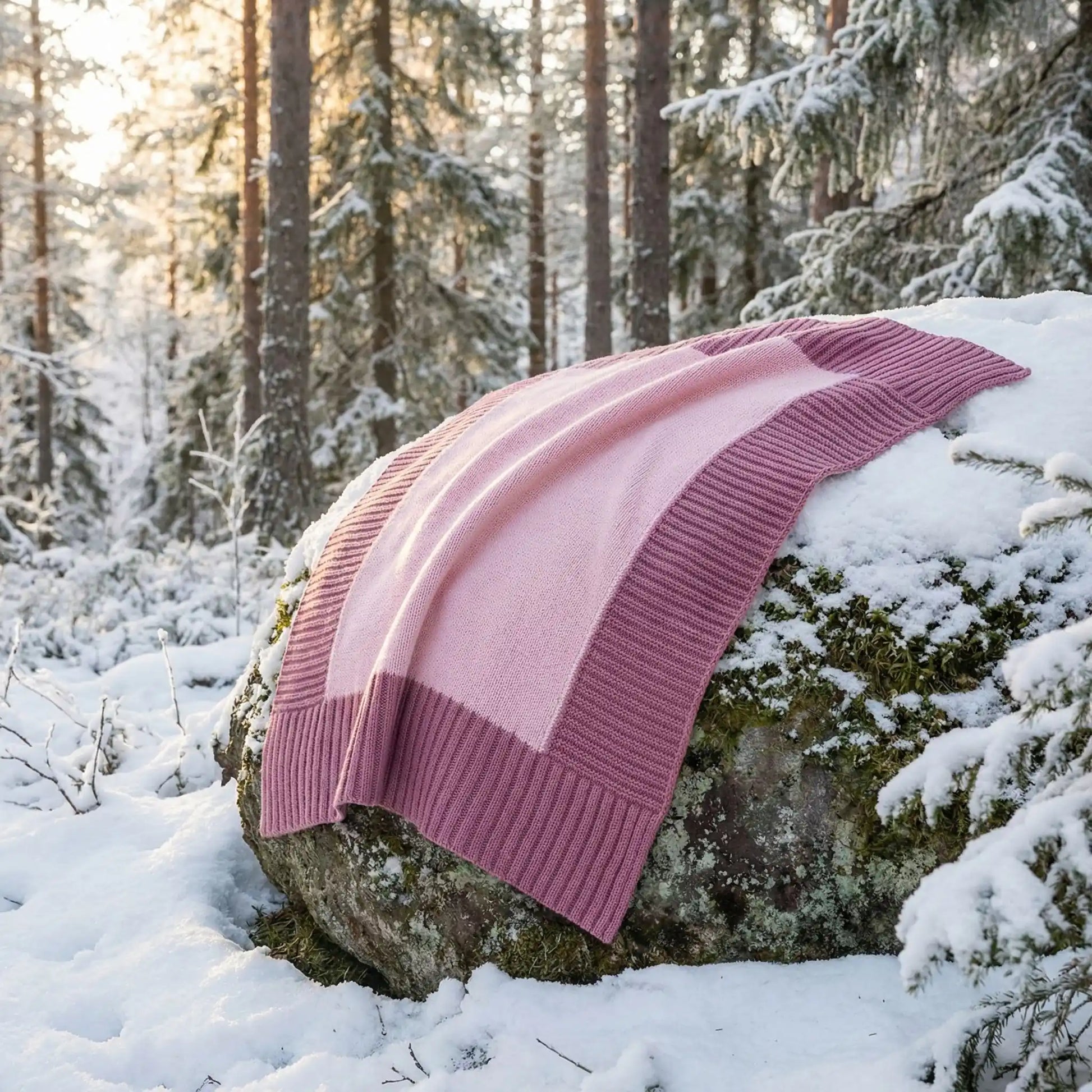 couverture bebe tricot rose