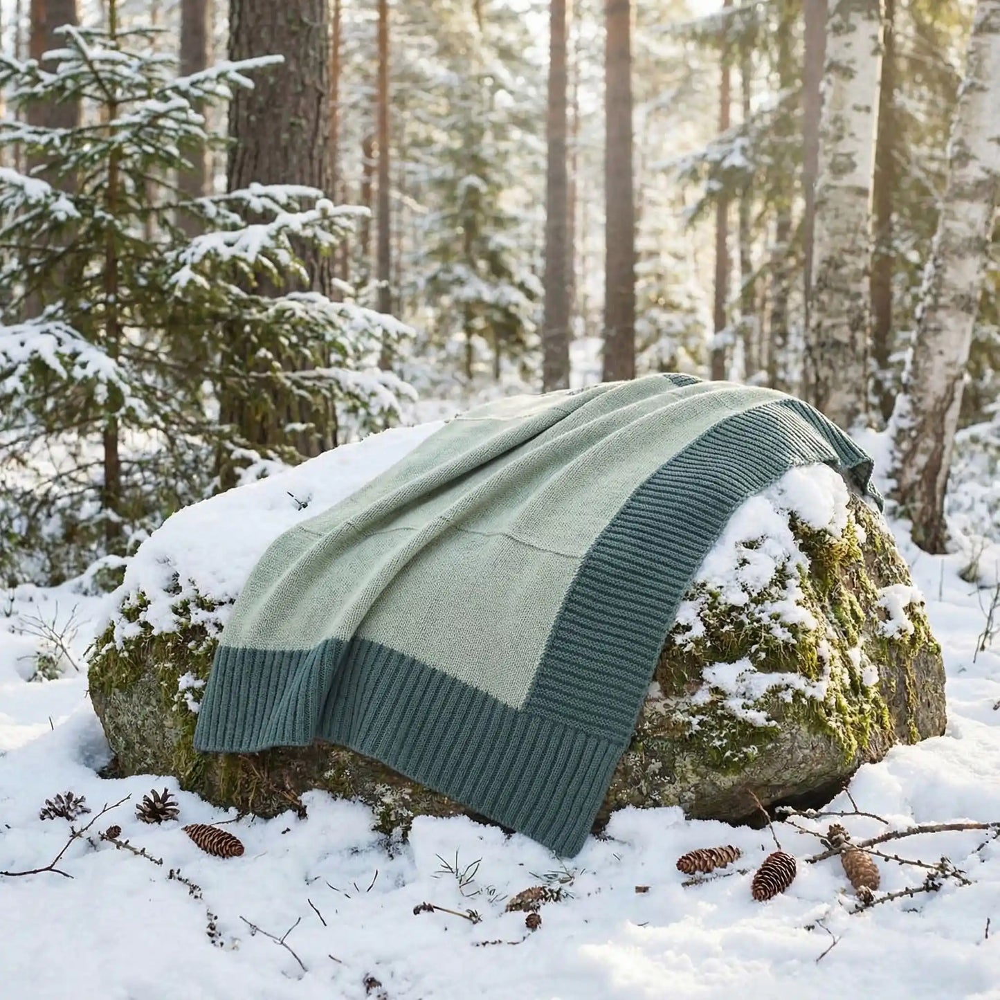 couverture bebe tricot vert