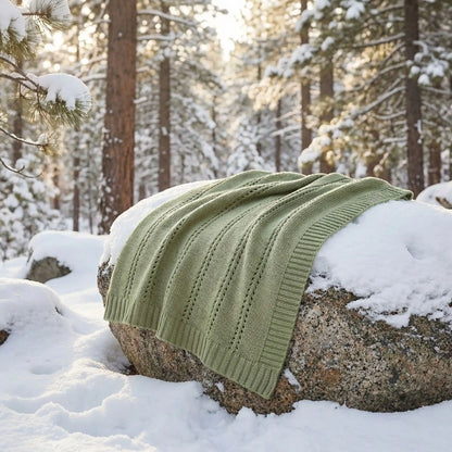 couverture bebe tricot vert