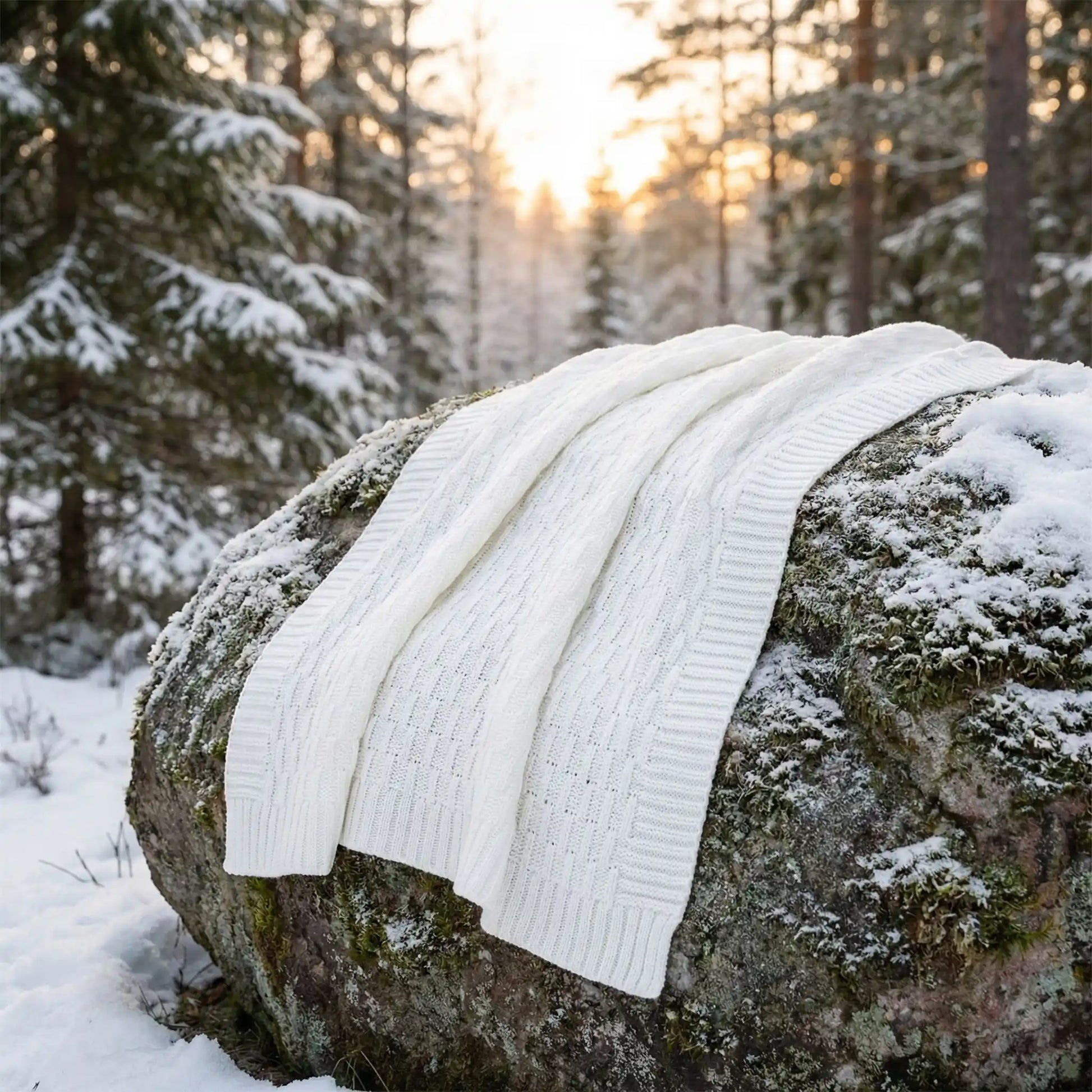 couverture bebe tricot blanc