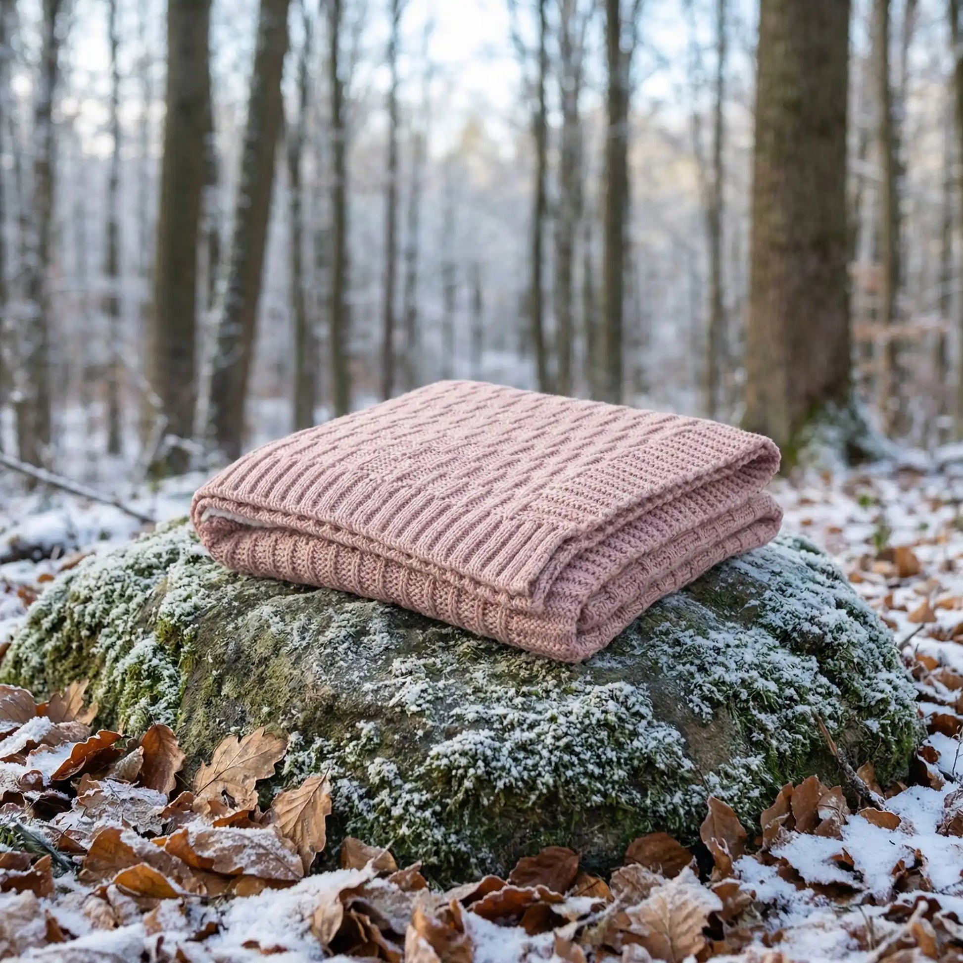 couverture bebe tricot rose