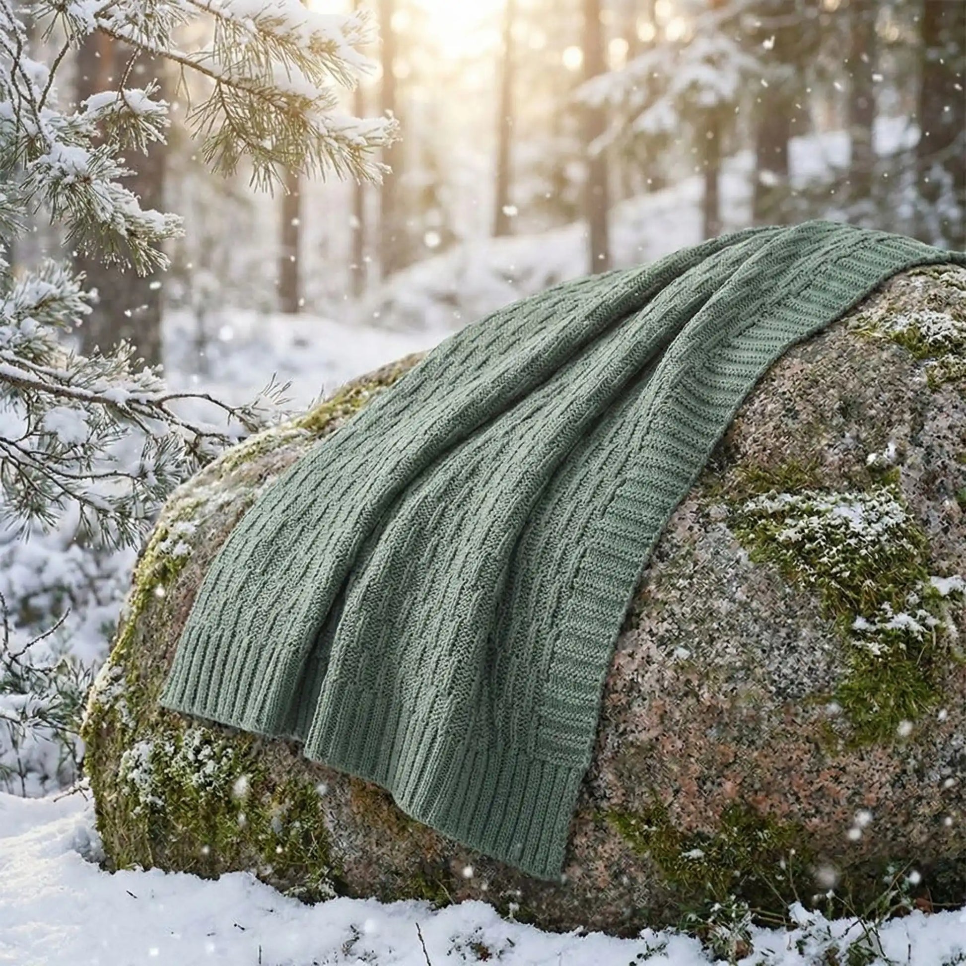 couverture bebe tricot vert