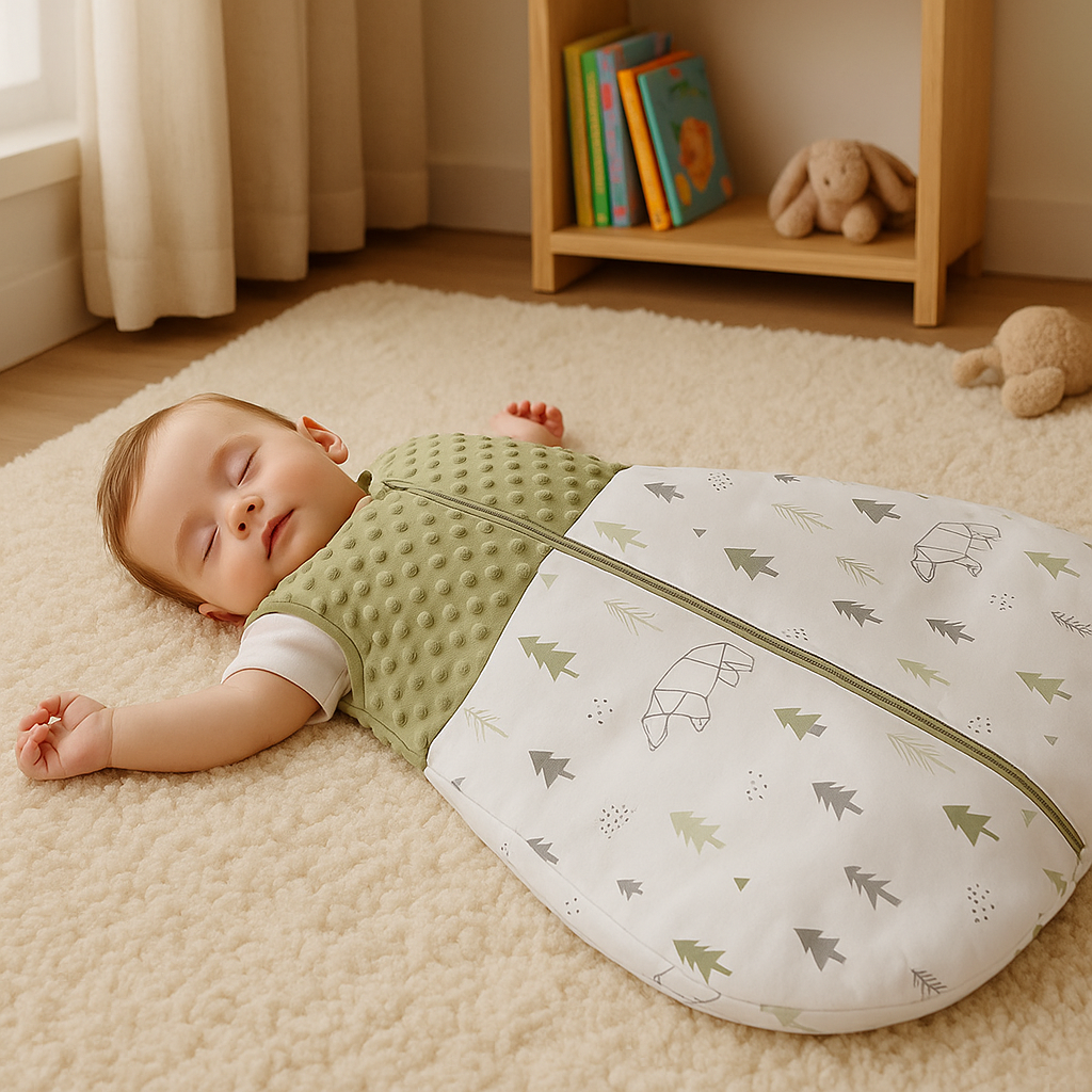 gigoteuse emmaillotage ours vert