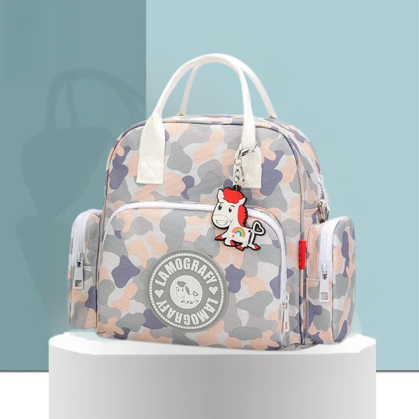petit sac a langer camouflage gris