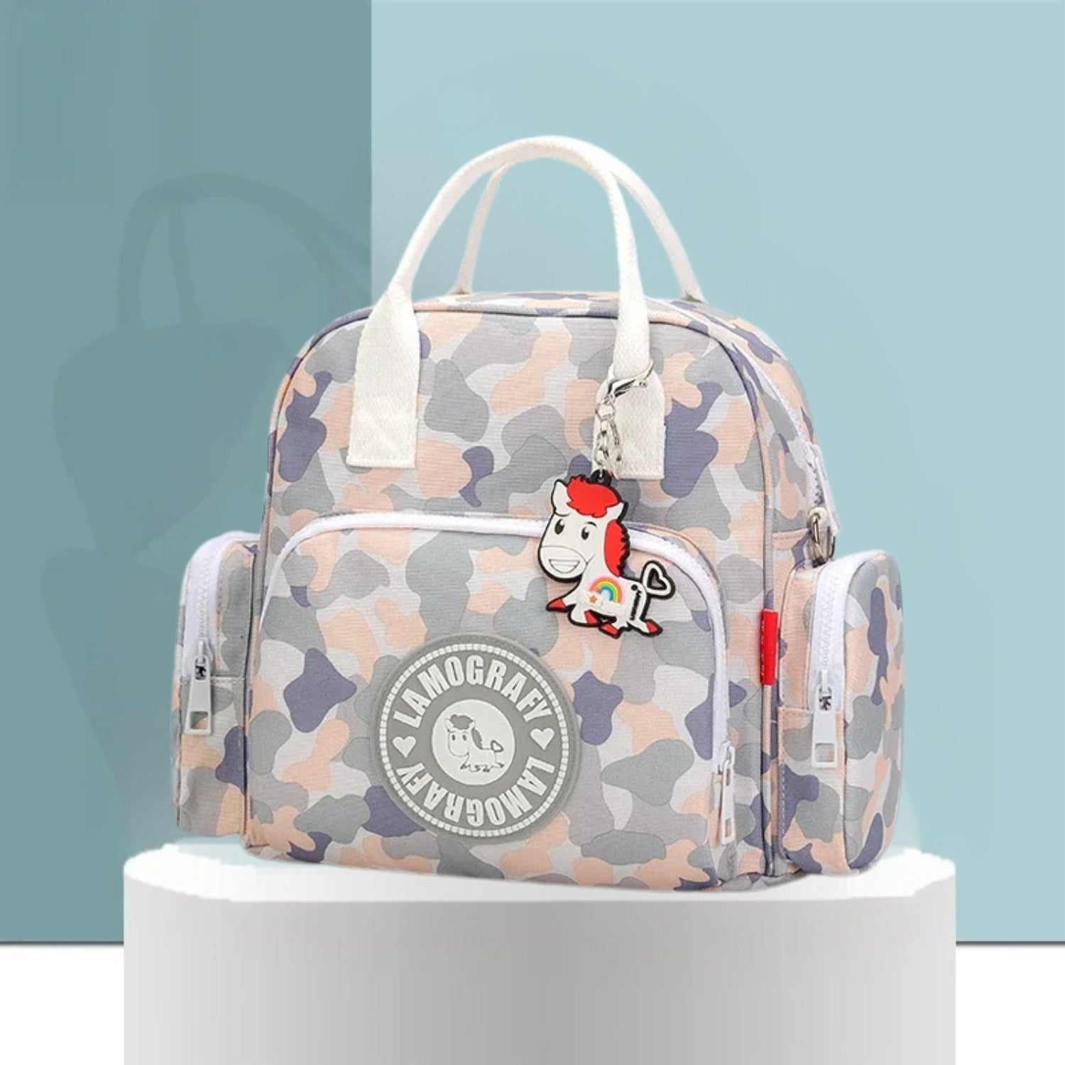 petit sac a langer camouflage gris