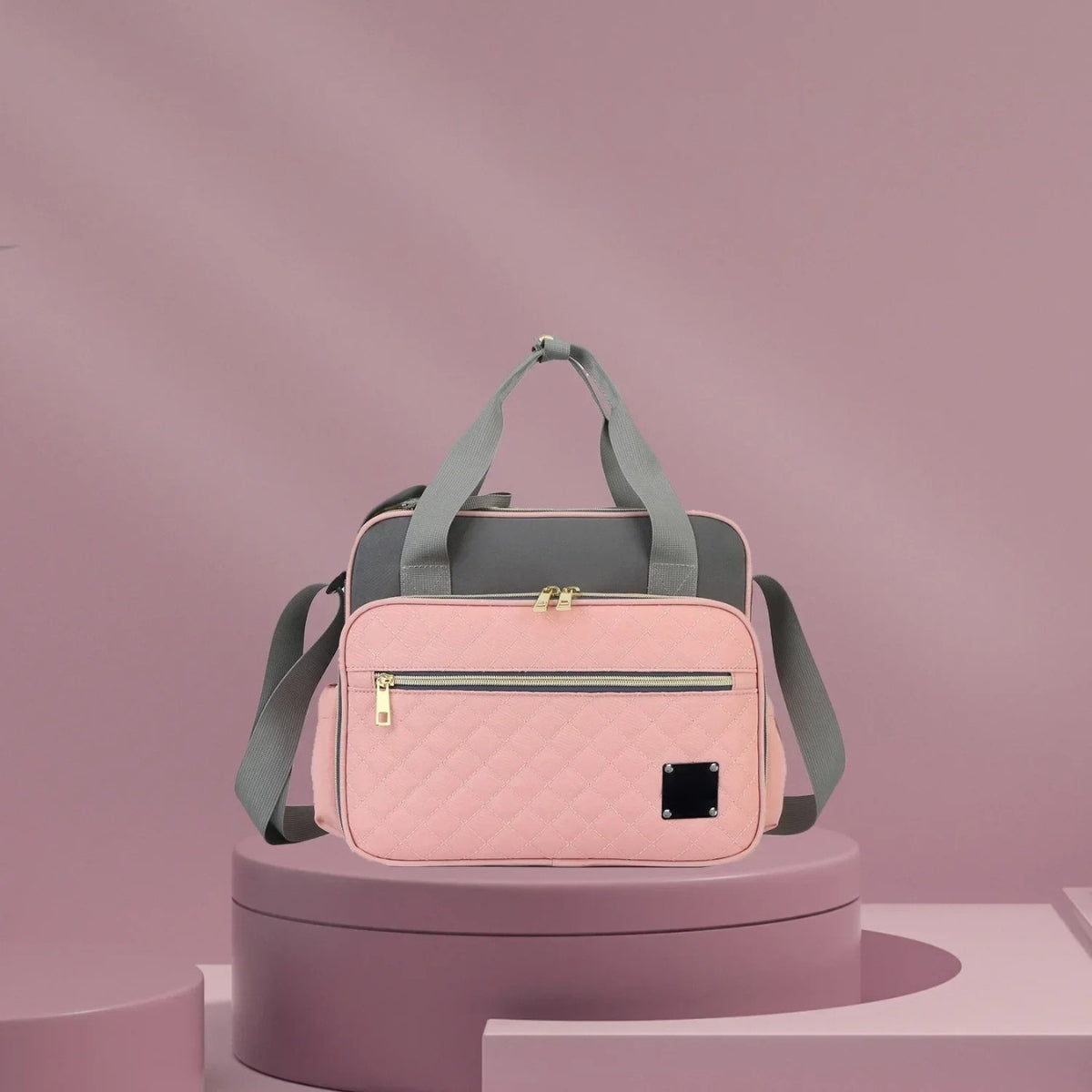 petit sac a langer rose gris