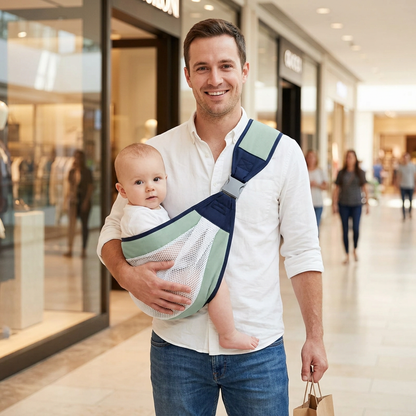 porte bebe de cote papa vert