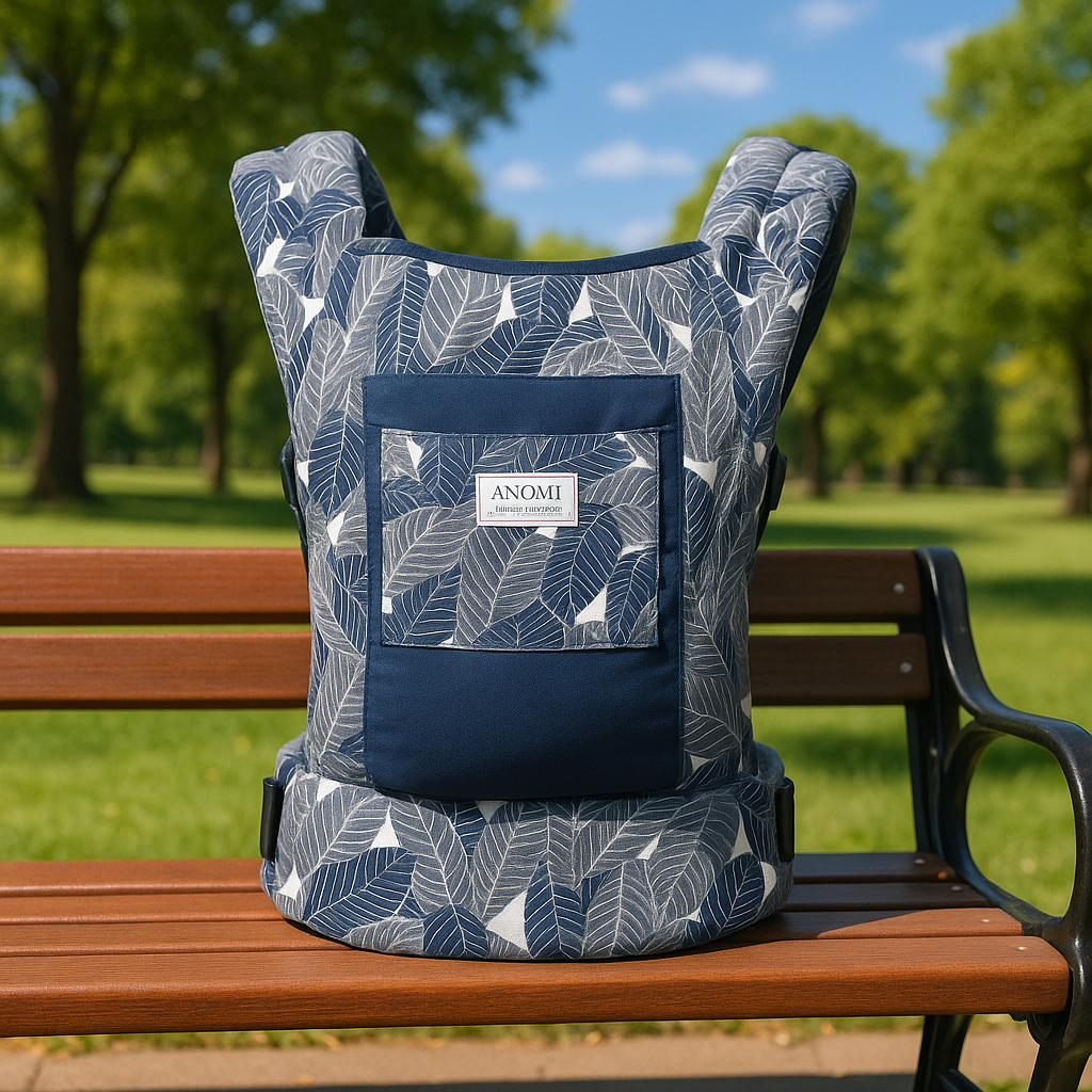 porte bebe dos feuilles grises