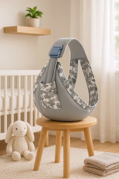 porte bebe echarpe gris